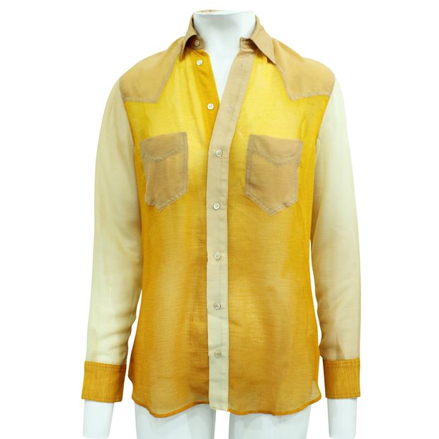 REFORMATION Yellow and Light Brown Shirt