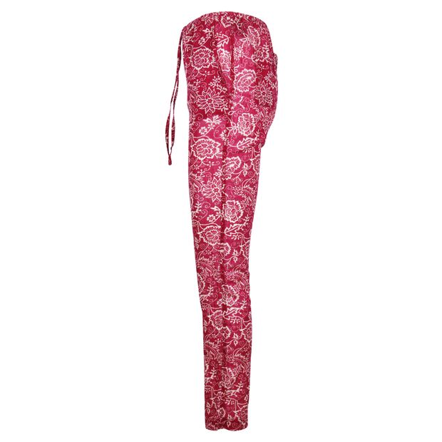 ISABEL MARANT ETOILE Floral Print Red Sweat Pants