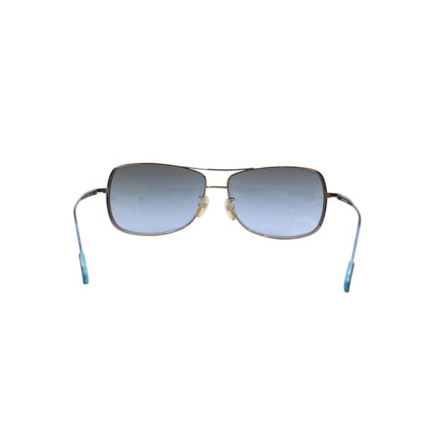 Shanghai Tang Blue Metallic Sunglasses