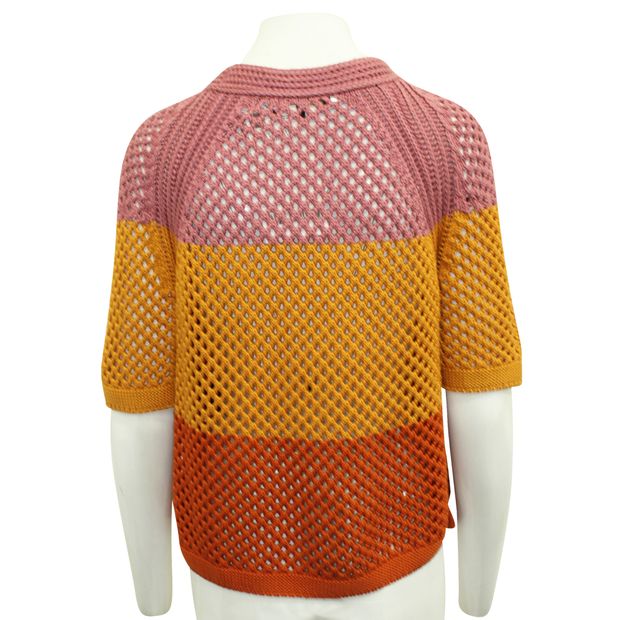Loro Piana Pink, Yellow And Brown Knitted Sweater