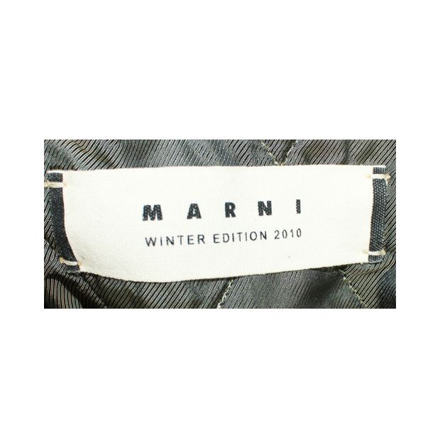 Marni Dark Green Quilted Fabric Tote