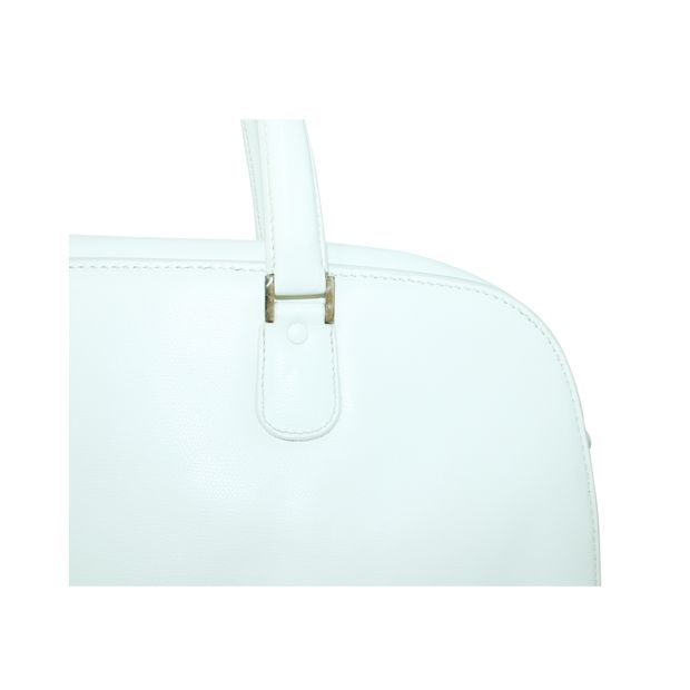 VALEXTRA Cream Hand Bag With Gold Zipper