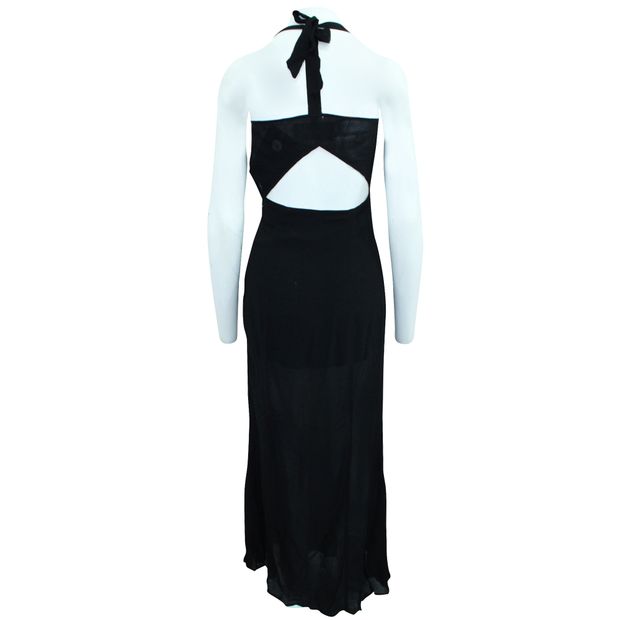 REFORMATION Black Maxi Dress with Front Opening
