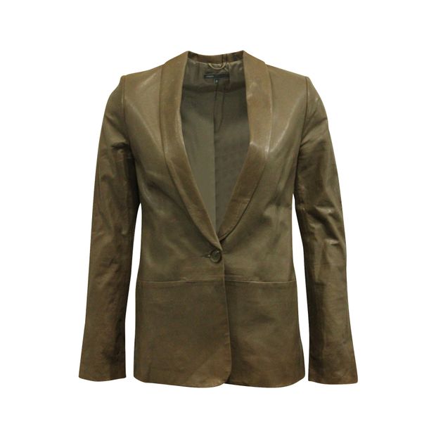 Contemporary Designer Brown Leather Jacket