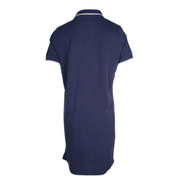 Kenzo Tiger Embroidered Polo Shirt Dress in Navy Cotton