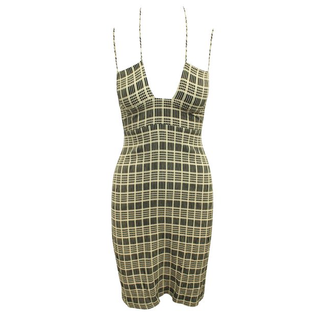 REFORMATION Brown Checked Dress with Front Tie