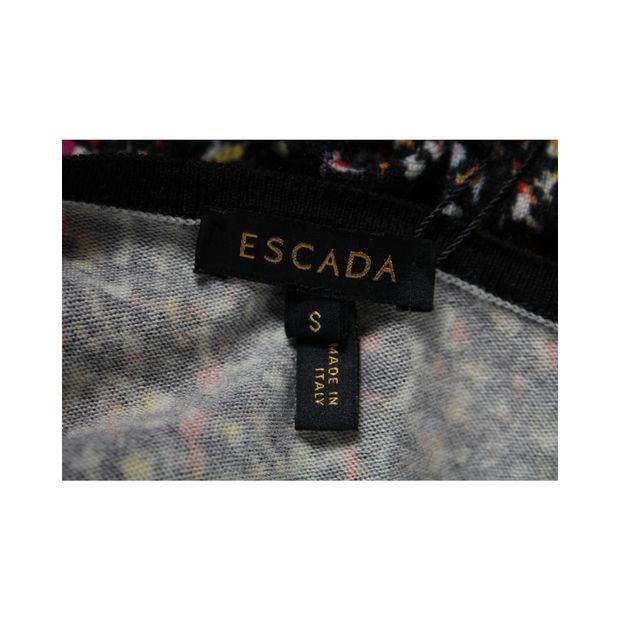 Escada Black & Multicolour Pattern Wool Cardigan