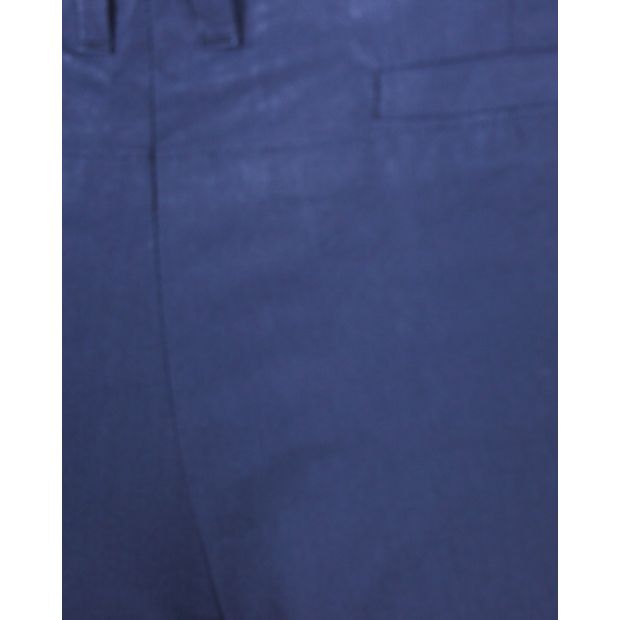 CONTEMPORARY DESIGNER Navy Blue Pants White Hem