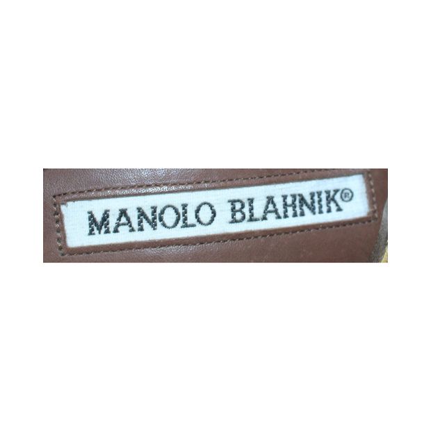 MANOLO BLAHNIK Brown Rustic Heels