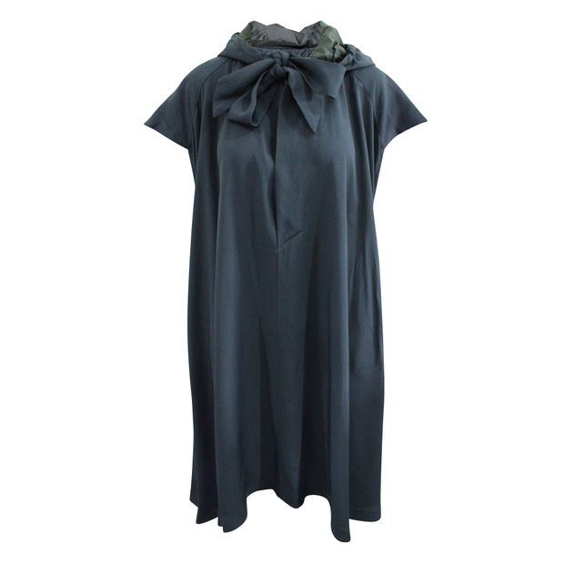Contemporary Designer Navy Blue Deconstructed Dress