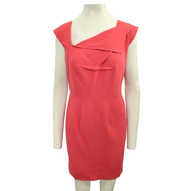 Roland Mouret Coral Pink Asymmetric Dress