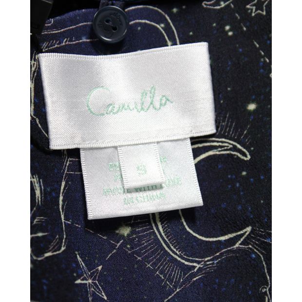 Camilla Blue Silk Wrap Top