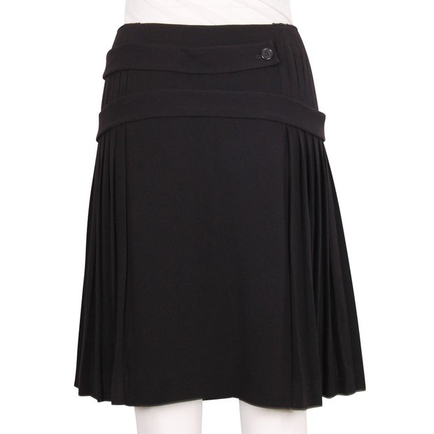 CONTEMPORARY DESIGNER Knee Length Pleated Black Skirt