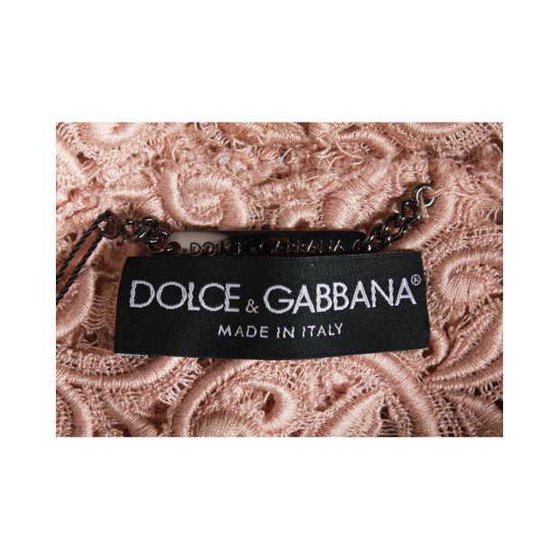 DOLCE & GABBANA Pink Lace Coat Dress