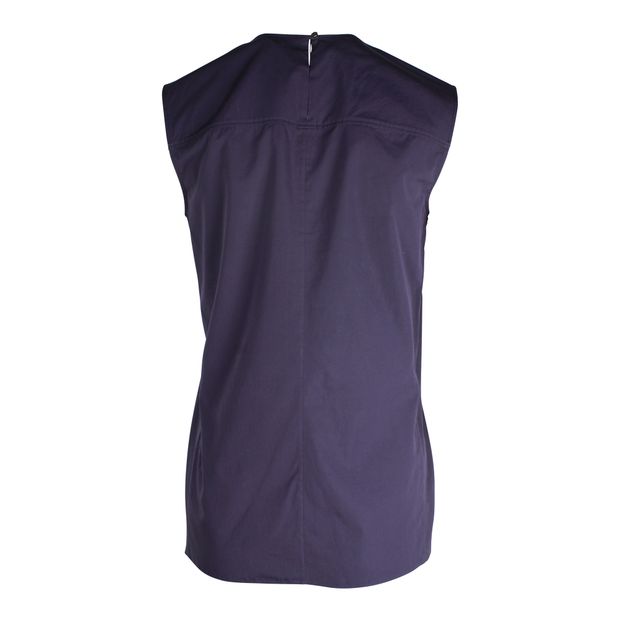 Hermes Sleeveless Top in Purple Cotton