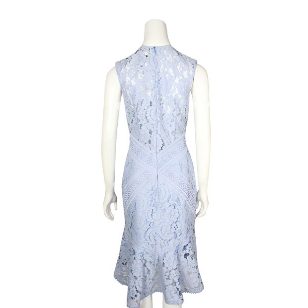 Contemporary Designer Cornflower Blue Melody Lace Flare Dress