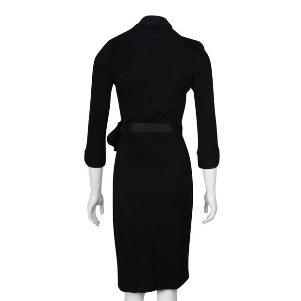 Diane Von Furstenberg Cheongsam'S Style Black Wrap Dress