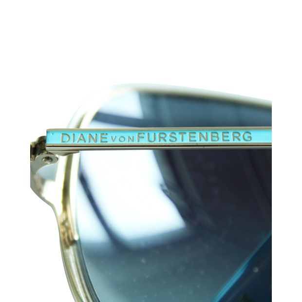 DIANE VON FURSTENBERG Blue Square Sunglasses