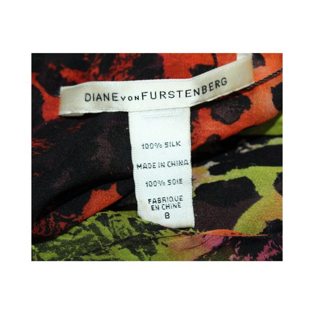 Diane Von Furstenberg Colorful Print Silk Top