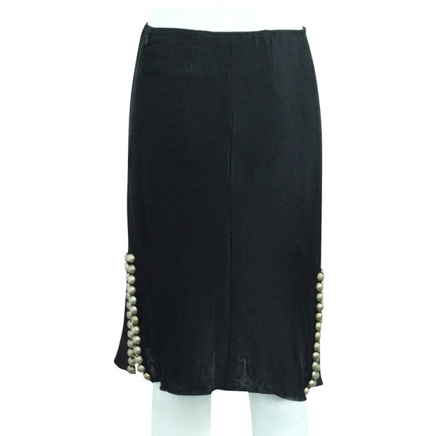 Lanvin Black Skirt With Metallic Details