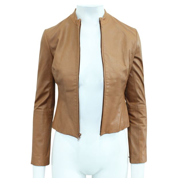 CONTEMPORARY DESIGNER Brown Leather Jacket