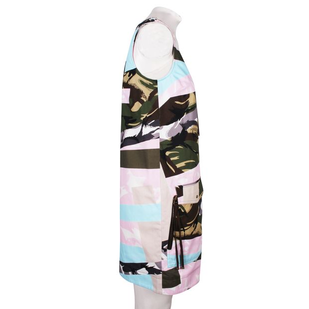 KENZO Military Multicolor Print Denim Dress