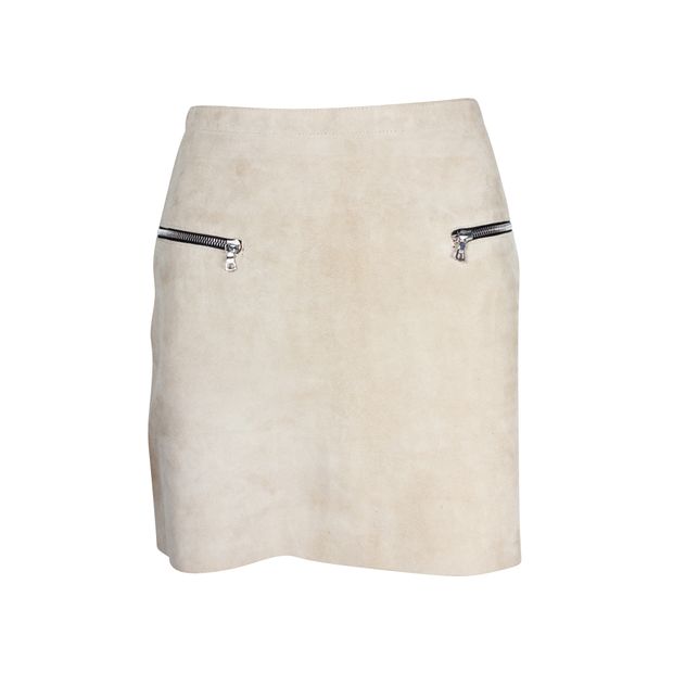 SANDRO Light Brown Suede Mini Skirt