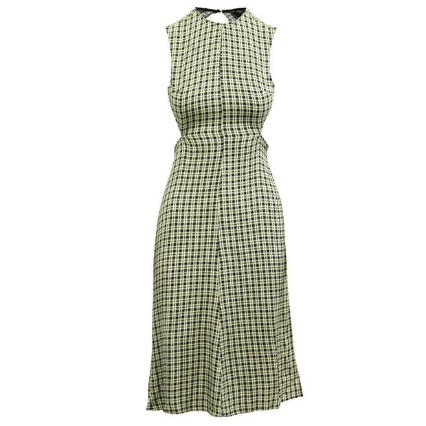 REFORMATION Checked Open Back Dress