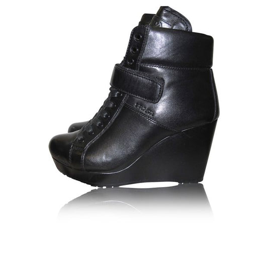 PRADA Black Leather Ankle Boots