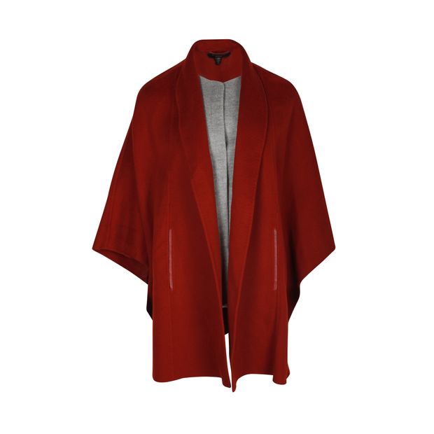 Red and Grey Cashmere Double Cape