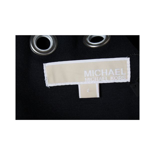 Michael Michael Kors Navy Blue Sleeveless Dress With White Eyelets