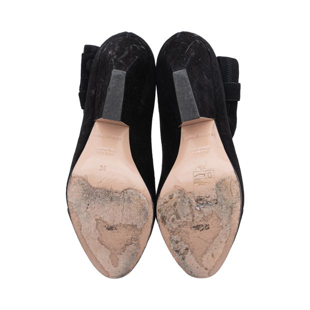 Giorgio Armani Suede Leather T Strap Heels