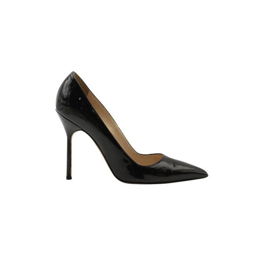 Manolo Blahnik Black Patent Leather Pointed Toe Heels