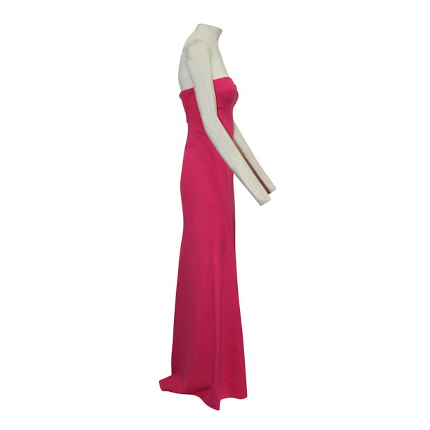 Contemporary Designer Bright Pink Strapless Maxi Evening Dress