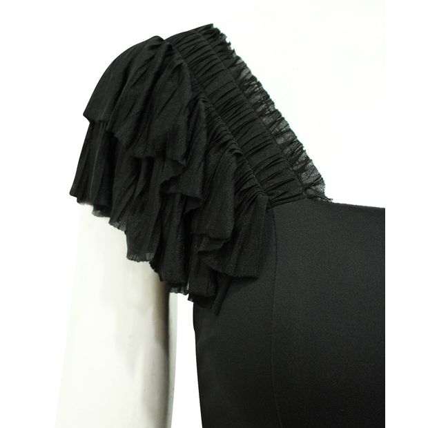 Little Black Dress with Asymmetric Neckline