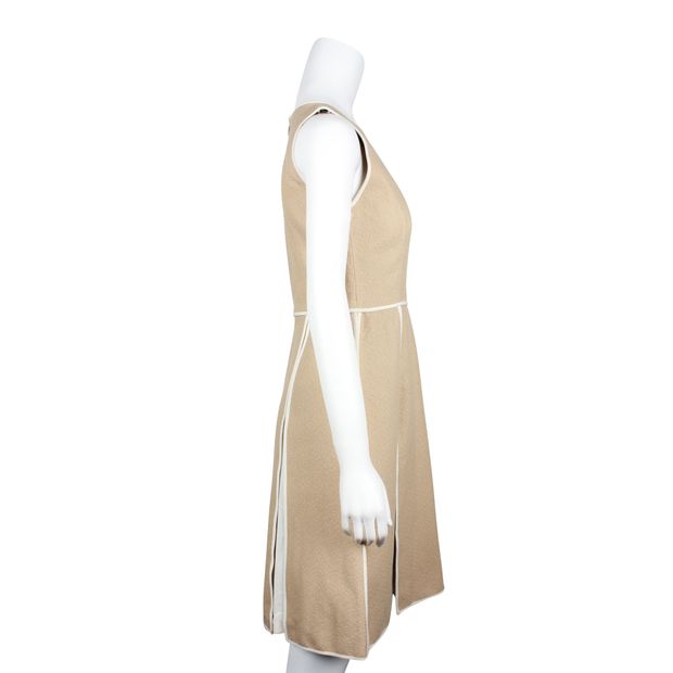 Fendi Beige & Cream Dress With Panel Skirt