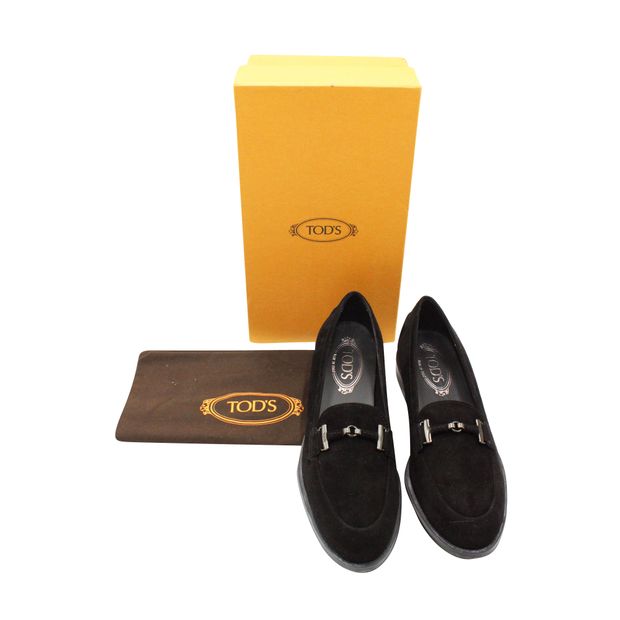 Tod'S Black Suede Loafers