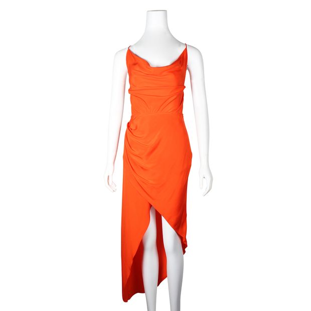 Bright Orange Mini Backless Dress With Spaghetti Shoulder Straps