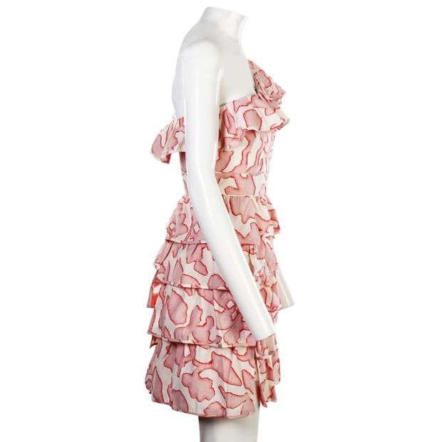 CONTEMPORARY DESIGNER One Shoulder Dress With Ruffles