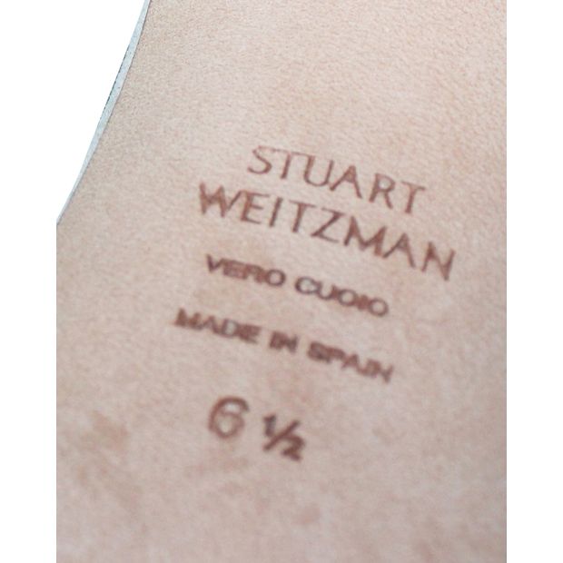 Stuart Weitzman Ankle Strap Mid Heel Sandals