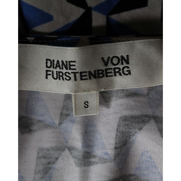 Diane on Furstenberg Printed Faux Wrap Dress in Multicolor Silk