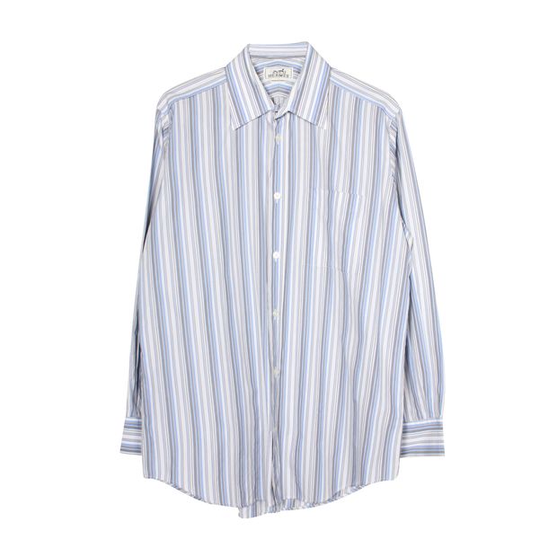 HERMÈS Striped Cotton Business Shirt