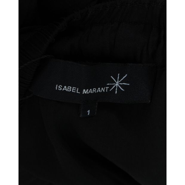 ISABEL MARANT Black Dress with Subtle Blue Trim