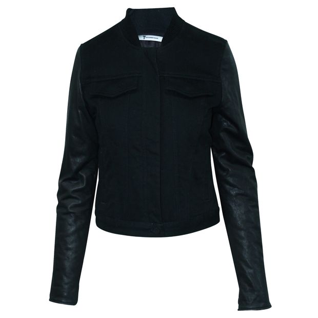 Alexander Wang Black Jacket With Leather Sleeves