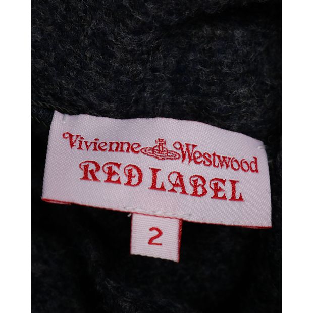 Vivienne Westwood Turtleneck Top in Navy Blue Wool
