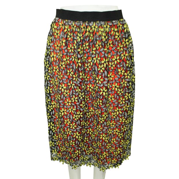 SELF-PORTRAIT Colorful Embroidered Skirt