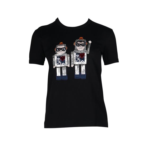 DOLCE & GABBANA Black Robot T-Shirt