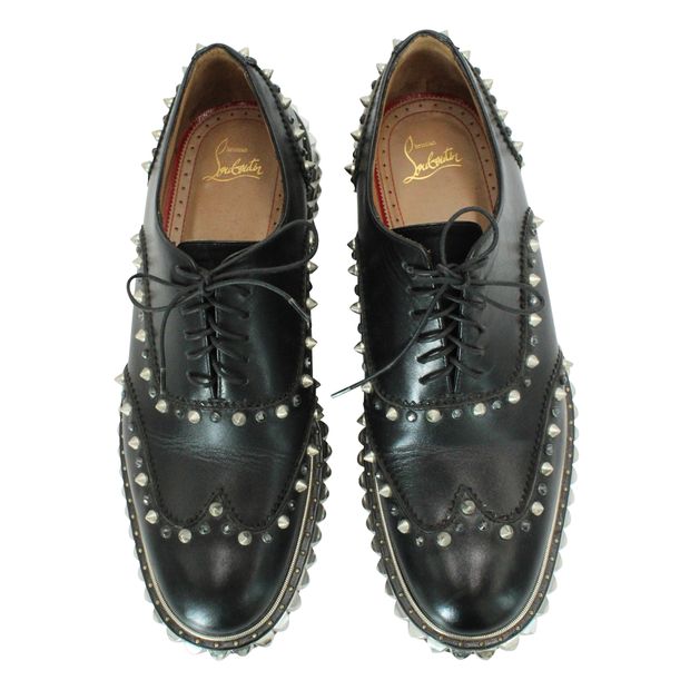 Christian Louboutin Black Spiked Oxford Shoes