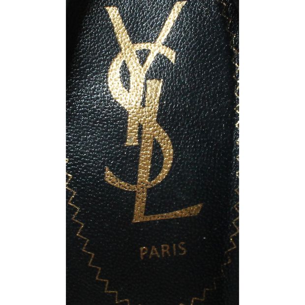 Yves Saint Laurent Dark Grey Platform Leather Heels