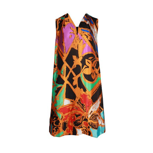 Balenciaga Vibrant Multicoloured Slip On Dress